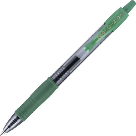 PILOT Gel Pen, Retractable/Refillable, Fine Point, Green PK PIL31177